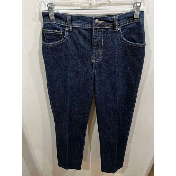 Gloria Vanderbilt Jeans Womens Size 4 Petite Short Straight Blue Stretch Denim - Picture 1 of 8